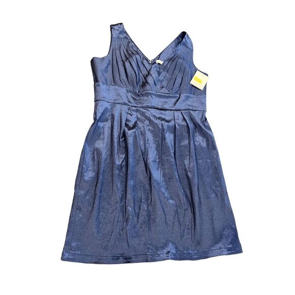 Calvin Klein Women's Grey Taffeta Empire Waist Pleated Dress - Picture 1 of 7